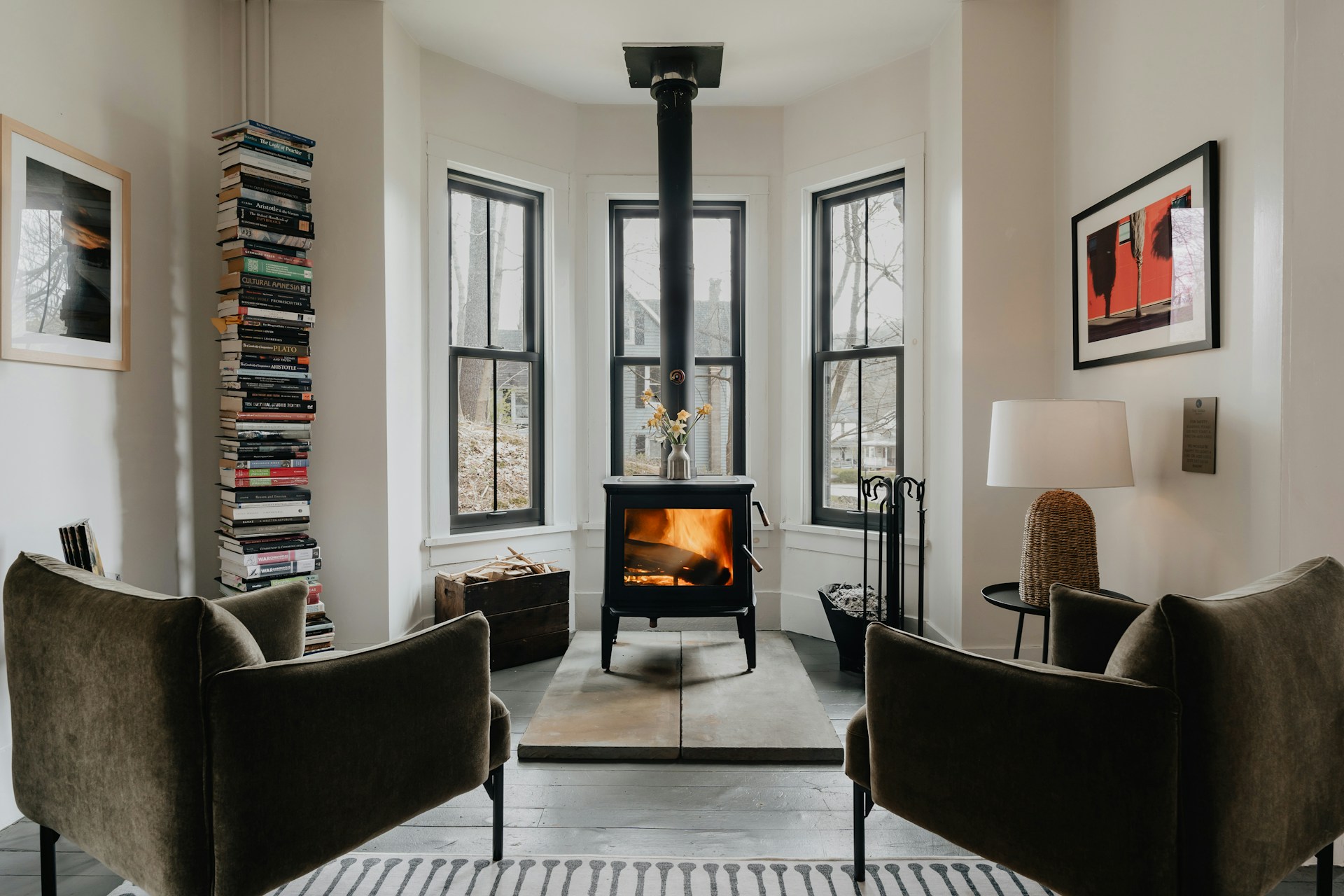 open haard in huis